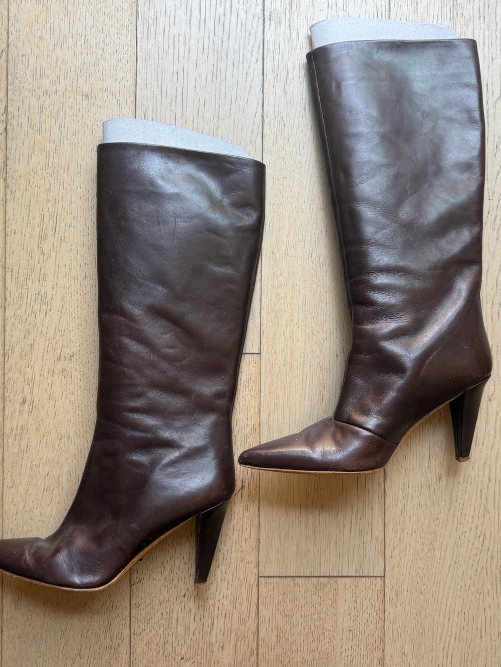 Maryam Nassir Zadeh Dark Brown Pointed-Toe Knee Boots